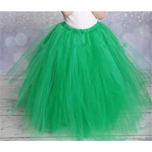 Girls greed Long Tutu Skirts Kids Tulle Skirt Pettiskirts Underskirtd Children Birthday Party Costume Wedding Photography Skirts