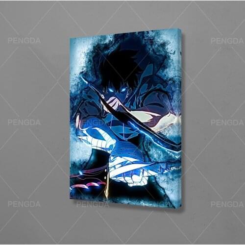 Home Decor Canvas Japan Anime Angry Man Painting Blue Fight Pictures Cool Wall Art HD Print Modular Poster Frame For Living Room