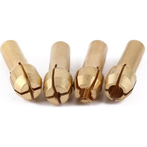 DRELD 4Pcs Mini Drill Chucks Adapter 1mm-3.2mm Dremel Mini Drill Chucks Chuck Adapter Micro Collet Brass For Power Rotary Tool