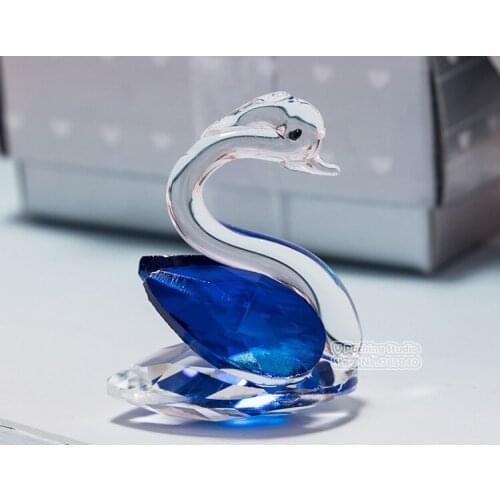 Crystal Swan Figurines Miniatures Ornaments Glass Animal Crafts for Home Decoration Accessories Gifts 50pcs/lot