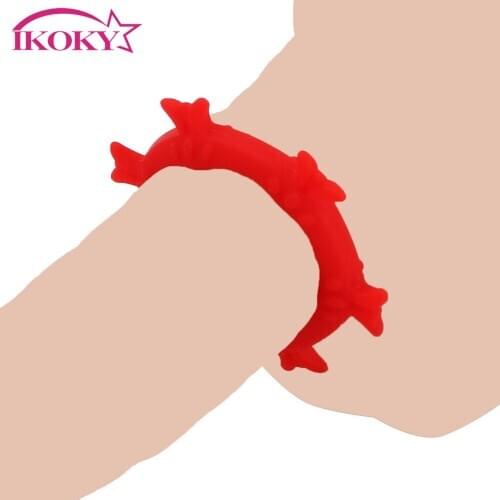 IKOKY Silicone Cock Ring Sex Toys for Men Elasticity Dildo Extender Delay Ejaculation Male masturbation Penis Ring