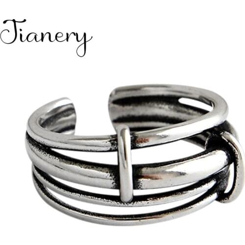 Personality Gothic Vintage Layer Chains Rings For Women Bridal Wedding Engagement Punk Resizable Antique Rings Rock Jewelry