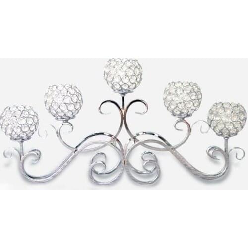 Creative European Iron 5 Heads Crystal Candlestick Romantic Candlelight Dinner Home Furnishings Wedding Table Decoration