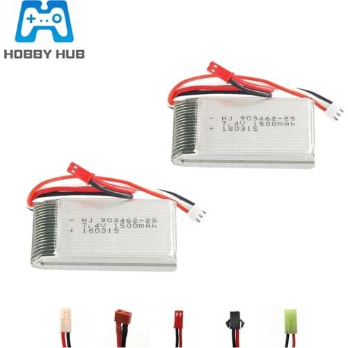 7.4V 1500mAh Lipo battery For WLtoys 144001 12428 12423 Car FT009 FX067C RC Boat 2S 7.4 V 1500 mah 903462 Battery