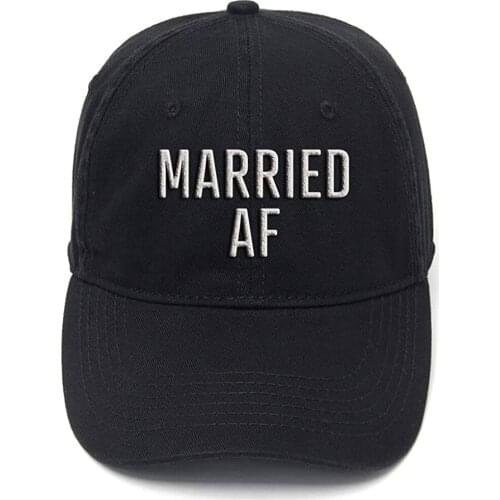 Lyprerazy Married AF Washed Cotton AdjustableMen Women Unisex Hip Hop Cool Flock Printing Baseball Cap