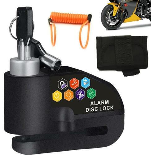 Mayitr 1pc Aluminum Alloy Motorcycle Wheel Disc Brake Alarm Lock Security Anti-theft Waterproof