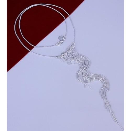 N026 Lucky Charm Silver Color Pendants For Women Sterling Necklace Accessories Fashion Wicker Necklace /dctaluaa Hpraqgya