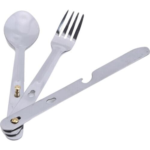 Home Outdoor Camping Portable Combination Stainless Steel Travel Portable Mini Cutlery Cutlery Set 3Pieces / Set