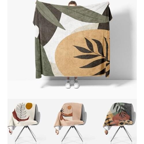 Nordic Tropical Plants Throw Blanket Baby Couple Scandinavian Decorative Summer Hairy Winter Bed Covers for Gamer Chair Sofa