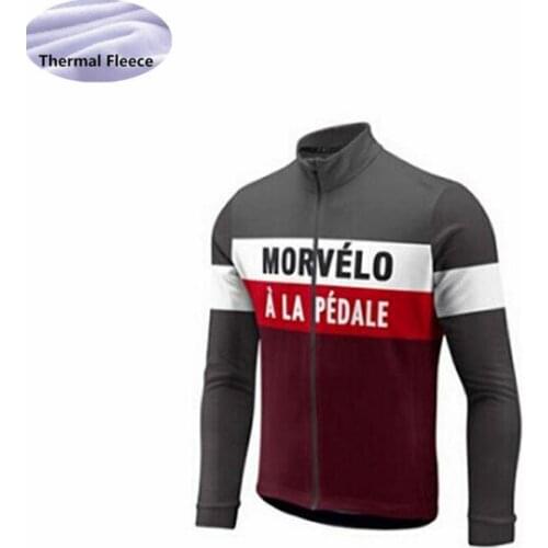 Pro Team MORVELO Fleece Thermal Winter Cycling Jersey 2022 Long Sleeves bike Cycle Clothing MTB maillot Ropa Ciclismo Sportwear
