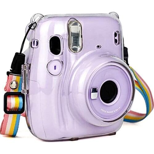 Instax Mini 11 Instant Film Camera Transparent Color Protective Case Bag With Straps Shockproof Carrying Case Cover