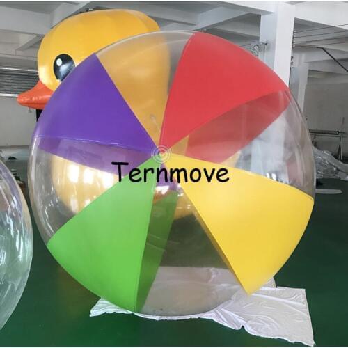 Clear with colorful inflatable beach ball giant toy ball for kids mix color pvc helium balloon Beach Pool Play Ball
