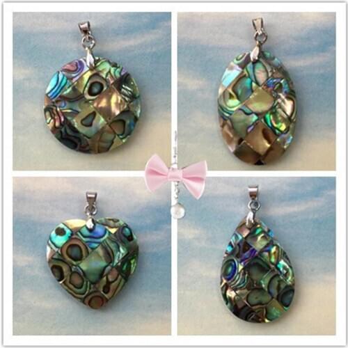 Shell jewelry natural abalone shellfish 23mm round heart-shaped DIY