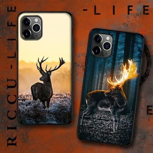 Elk deer animal Phone Case for iPhone 11 12 Pro mini pro XS MAX 8 7 6 6S Plus X 5S SE 2020 XR