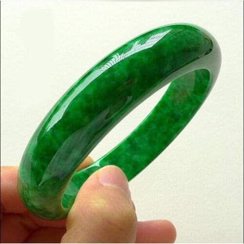 Certified Natural Burmese female emerald green jade bracelet 58-62mm DROP SHIPPING
