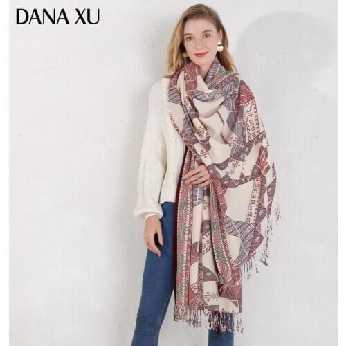 Fashion Winter Scarf For Women Scarf Cashmere Warm Plaid Pashmina Scarf Luxury Brand Blanket Wraps Female Scarves And Shawls