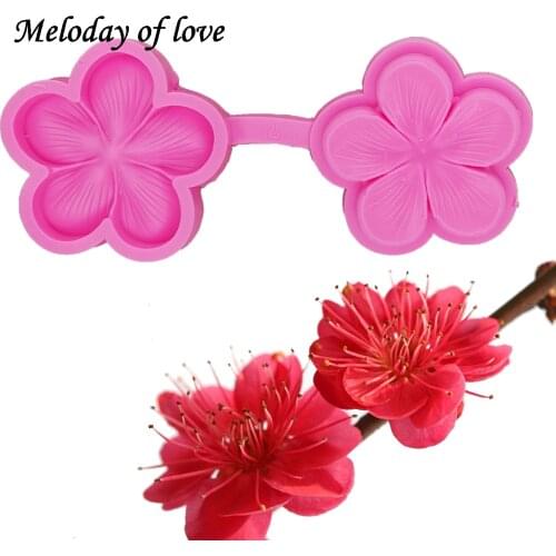 Plum blossom flower Silicone fondant molds Wedding cake Border decorating tools chocolate mould dessert decorators moulds T1302