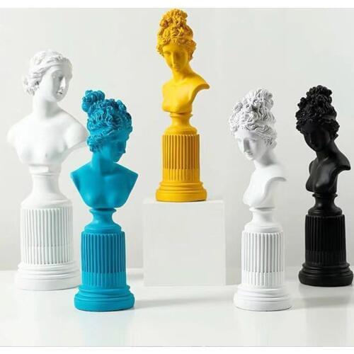 Goddess Statue Venus Head Resin Sculpture Portraits Roman Mythology Resin Figure Art Craft Continental Home Decoration 05589