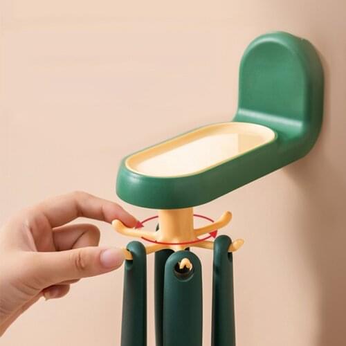 Rotating hook kitchen supplies pun-chfree unmarked shelf hold kitchenware cabinet wall hanger pot shovel spoon shelf organizer