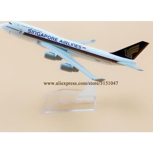 16cm Air Singapore Airlines Boeing 747 B747-400 Plane Model Alloy Metal Diecast Model Airplane Aircraft Airways Kids Gift