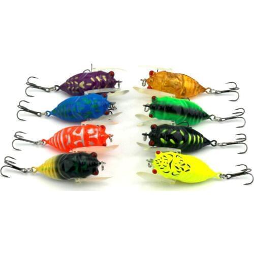 HENGJIA 200pcs 4CM 6.4G hard plastic fishing lures cicada insect pike peche bass fishing baits isca pesca fishing tackles