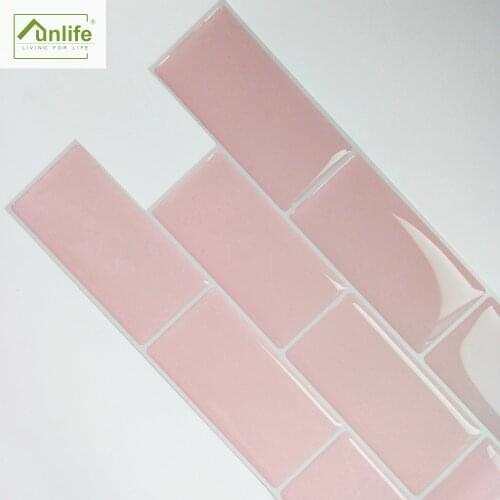 8 Colors 3D Epoxy Waterproof Wall Stickers Room Kicthen Bedroom Washbasin Tile Sticker Home Decoration Improvement Accessories