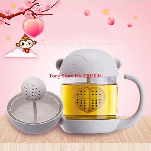 48pcs/lot New Tea Strainer Cat Monkey Tea Infuser Cup Grasses mug Teapot Teabags for Tea & Coffee Filter Drinkware Kitchen Tools