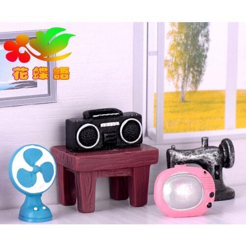 5pcs/lot resin solid simulation washer TV radio clock camera fan rice cooker telephone mix size Home Gardening Decoration
