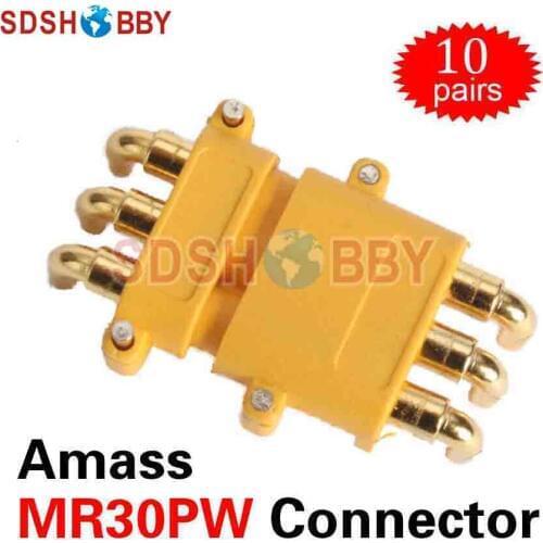 Amass MR30PW Male Female Connector Plug with Right Angle of 90 Degrees 10 Pairs