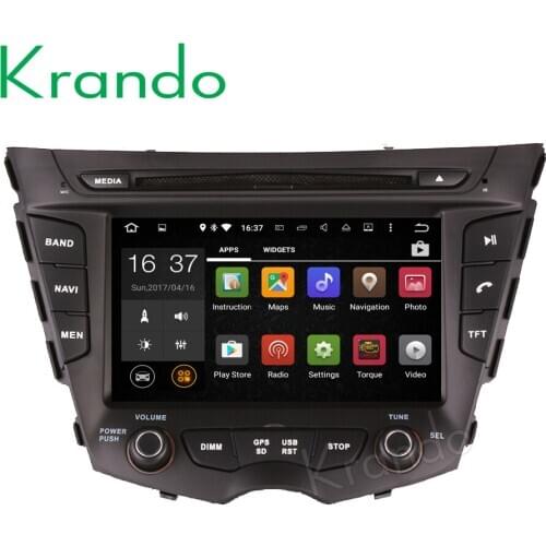 Krando 7" Android 9.0 car dvd audio playerwith gps for Hyundai Verloster 2011+ radio multimedia entertainment system wifi OBD2