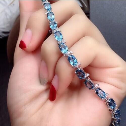 Hot Sale Topaz Bracelet 925 Sterling Silver 100% Natural and Real Topaz Bracelet For Wedding