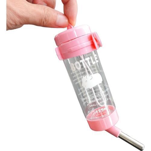 125ML Pink Small Animal Water Bottle for Pet Bunny Ferret Hamster Pig