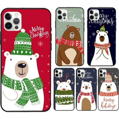 Merry Christmas Polar Beer Fundas For iPhone 12 Pro Max Mini XR X XS Max SE 2020 6S 7 8 Plus 11 Pro Max Phone Case