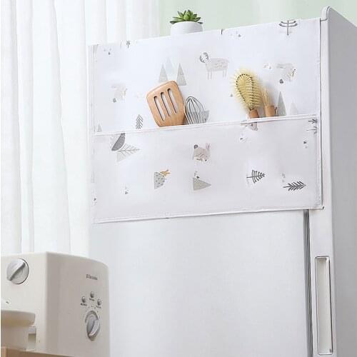 Home Refrigerator Anti-dust Cover Waterproof Refrigerator Cover Multifunction Hanging Storage Bag for Washing Machine Top Covers