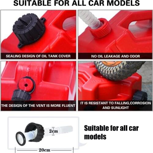 5 Litre Black Fuel Jerry Can Spare Plastic Petrol Tanks Jerrycan Mount Motorcycle Gas Oil Tanks Mount Car Gas Gasoline Can