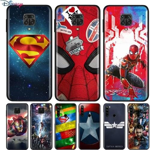 Black Silicone Cover Avenger Marvel Superhero For Xiaomi Redmi Note 10 10S 9 9S Pro Max 9T 8T 8 7 6 5 Pro 5A Phone Case