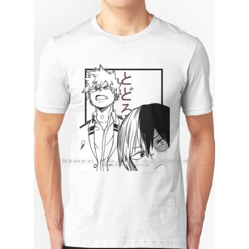 Todoroki And Katsuki Bakugo T Shirt 100% Pure Cotton Shoto Todoroki Kacchan Ochako Uraraka Katsuki Bakugou One For All