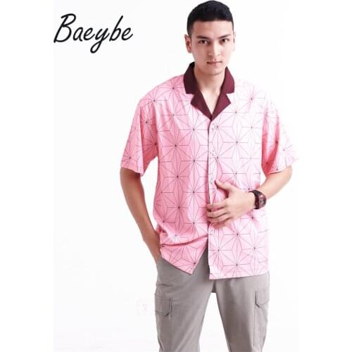 Hot sale camisa masculina geometirc casual hawaiian button up shirt Printed turn-down collar short sleeve Stylish