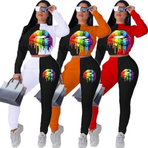 72L5093 Wholesale Items 2 Piece Sets Pullover Women Sweatshirt Top and Pants Designer Sexy Custom Velour Tracksuits Women