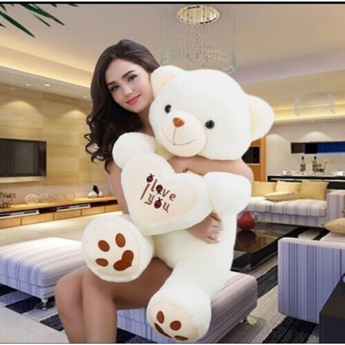 2019 New Hot Sale 70CM 90CM Big Classic Love Heart Teddy Bear Plush Toy 1pcs Children Lovers Presents Soft