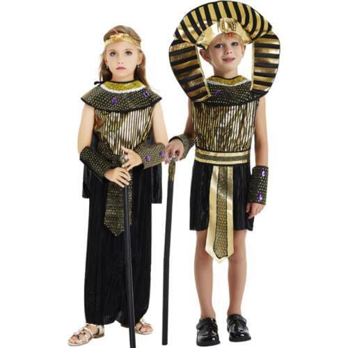 Boys Greek prince Cosplay King of egypt Children Costumes Tutankhamun Caesar Fancy Dress Party Halloween Baby Egyptian Pharaoh