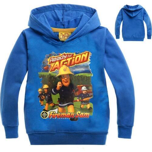2018 2-14 Years Fireman Sam Clothes Down Jacket Boys Coat Children Clothing Girls Sweatshirts Kids Long Sleeve T-Shirts Tops Tee