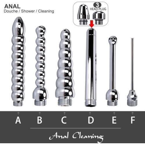 New Anal Clean Shower Enema Water Nozzle Many Plug Head Enema Anal Cleaning Faucet Vagina Clean Anal Sex Toy