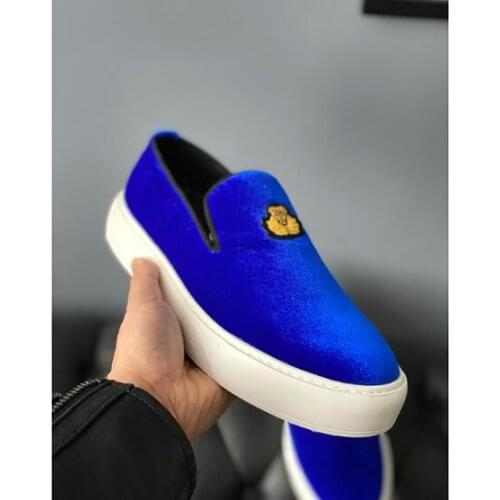 New fashion velvet men shoes round toe casual shoes for men slip on loafers