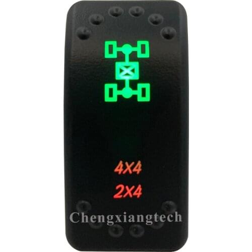 12v 24v, On Off, Up Green & Down Red Led Backlit - 4x4/2x4 - Laser Rocker Switch for Car Boat Truck Bus Push Switch