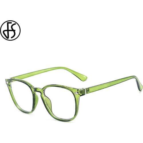 FS Trendy Green Anti Bluelight Glasses For Women Men Leopard Frame Eye Decorative Blue Light Blocking Computer Eyeglasses