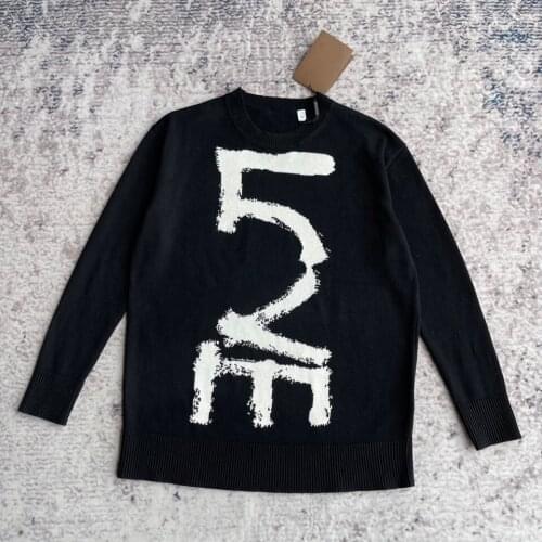 Autumn and winter new letter pattern wool loose sweater T-shirt fabric men and women can wear