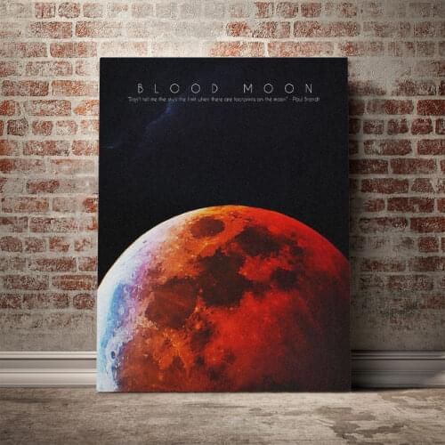 Solar System Blood moon Poster Canvas Wall Art Decoration prints for living Kid Children room Home bedroom decor painting