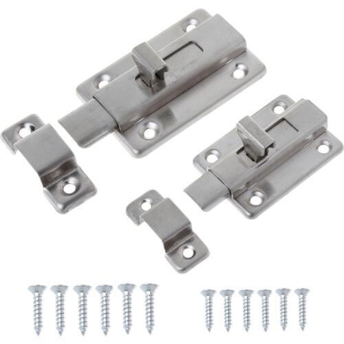 Stainless Steel Spring Latch Slide Door Lock Security Gate Barrel Bolt Padlock