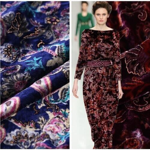 Printed velvet silk fabric soft and delicate dress fabric silk velvet fabric wholesale silk cloth 114cm